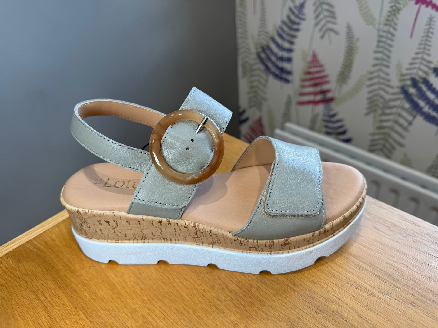 Lotus Cammie Sage Wedge Sandal