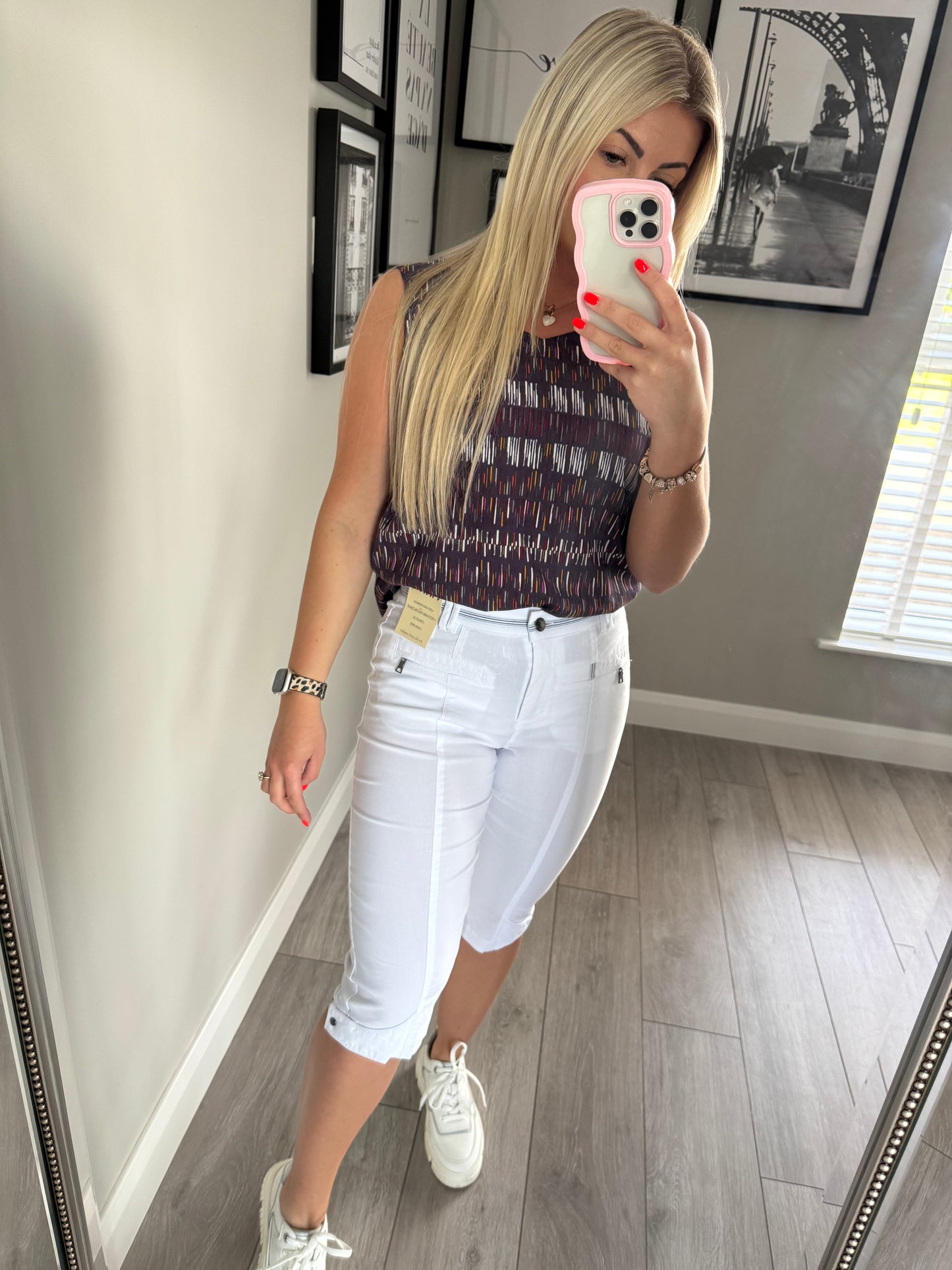 Pinns White Stripe Crops