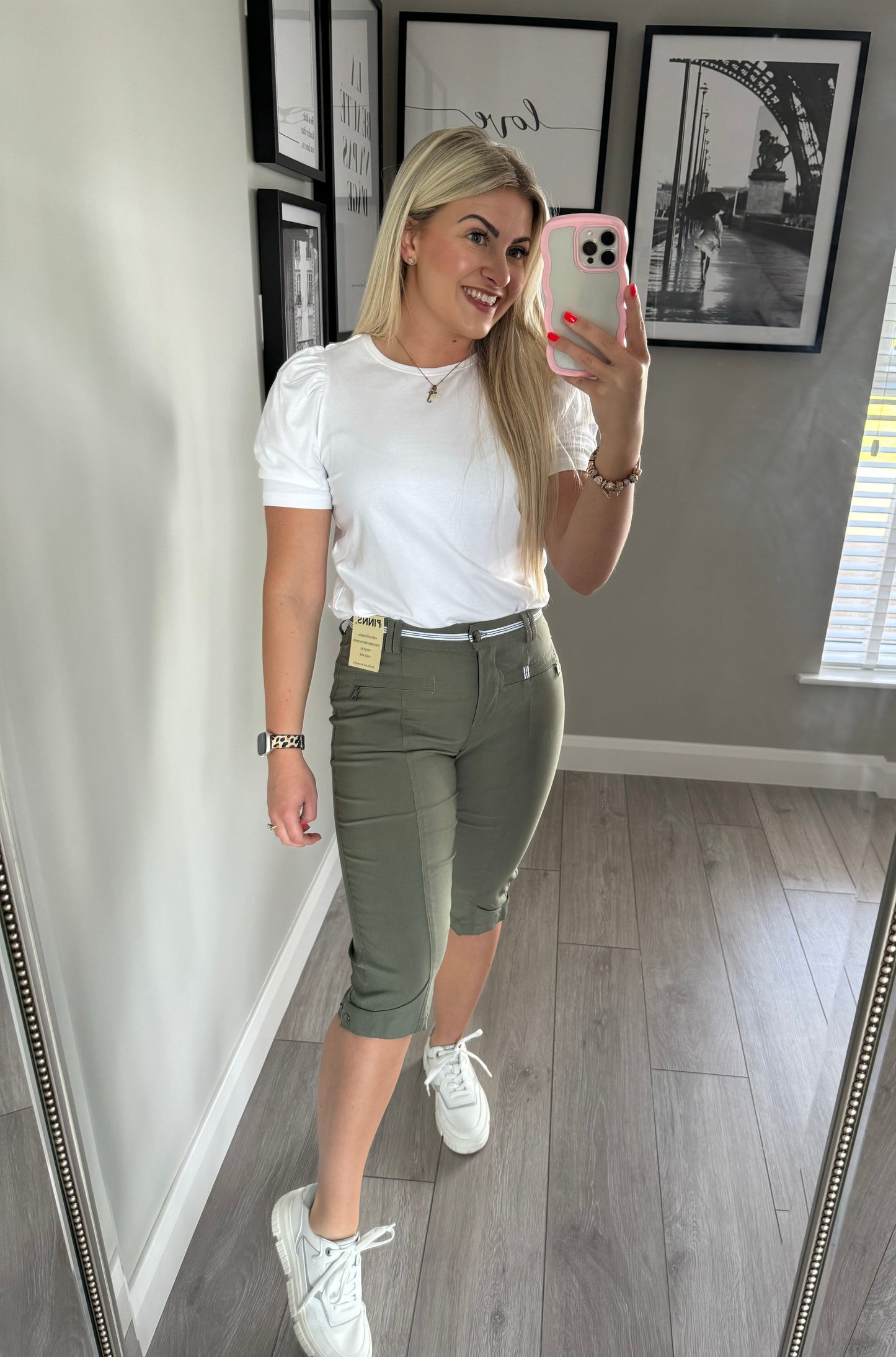 Pinns Khaki Stripe Crops