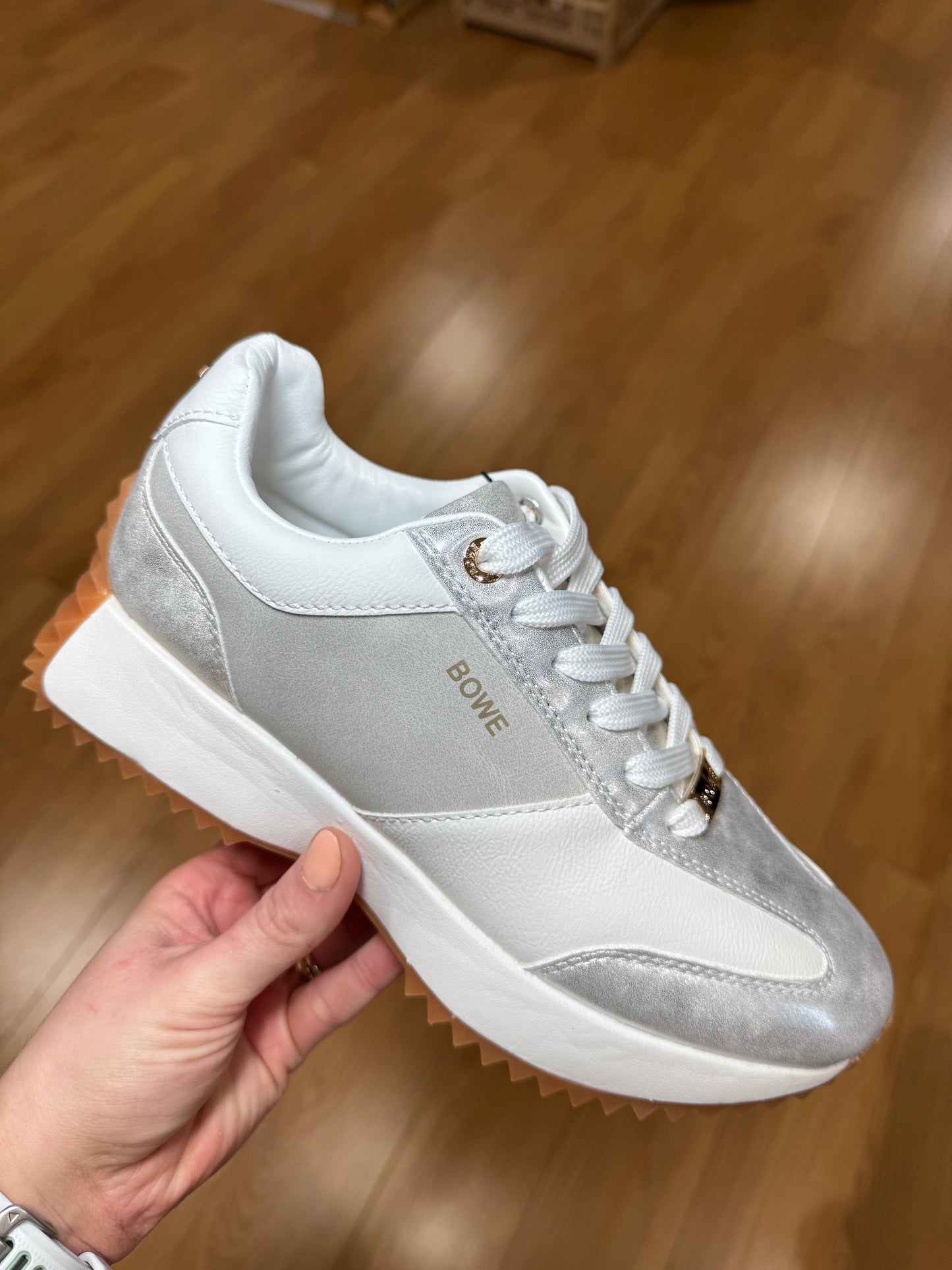 Tommy Bowe for Her Forsyth White Shimmer Trainer