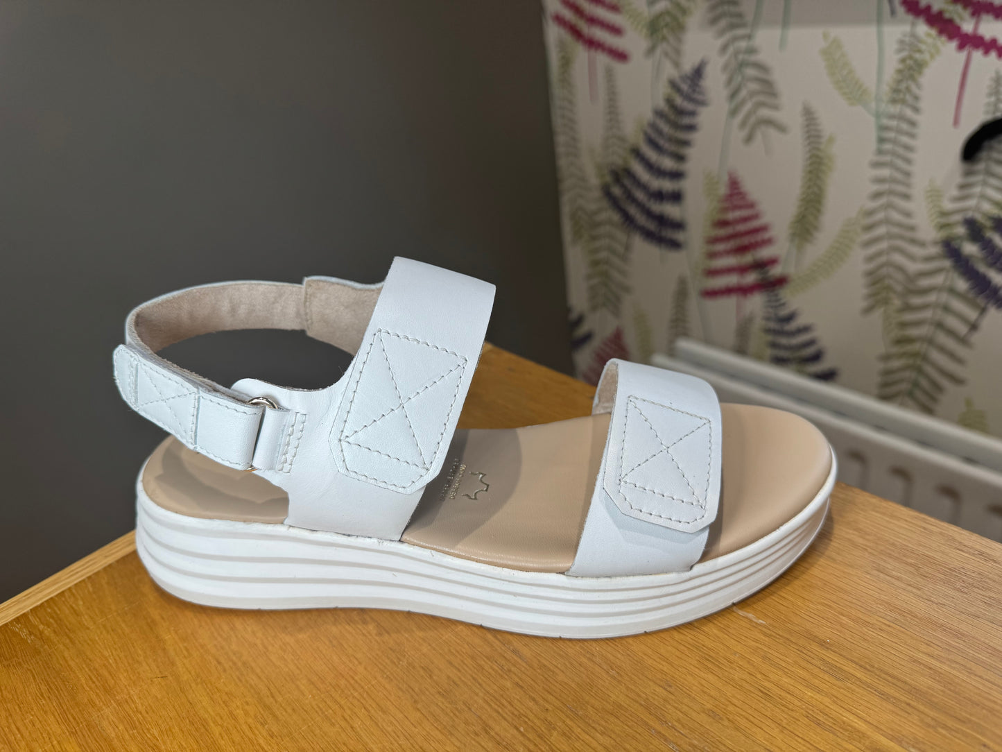 Marco Tozzi White Velcro Sandal