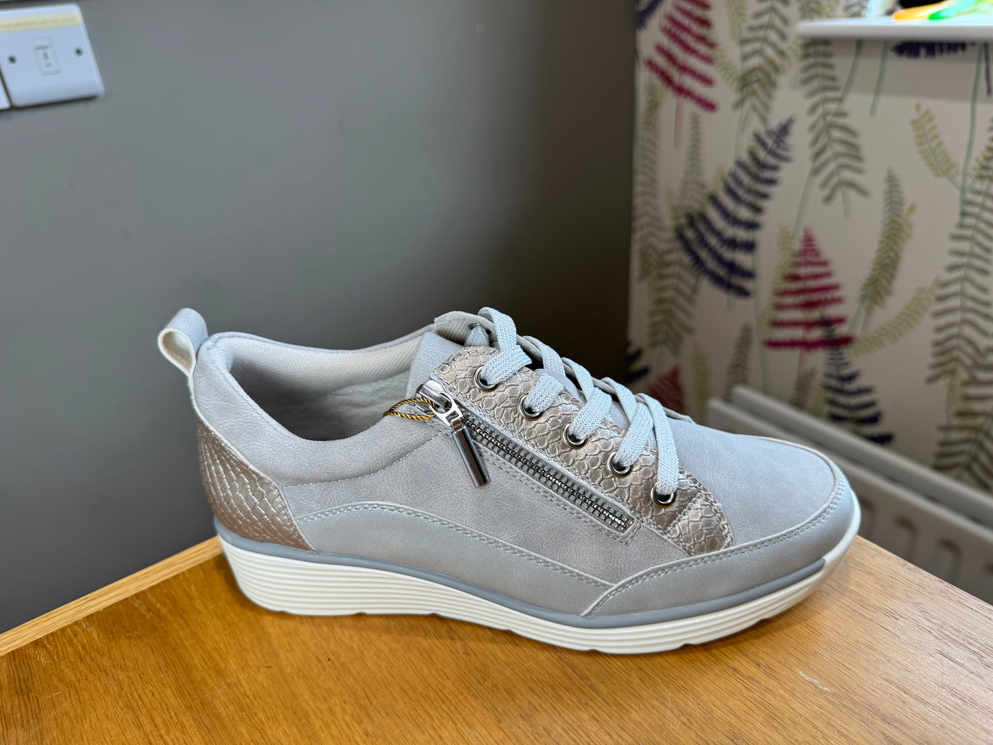 Lunar Kiley Silver Wedge Trainer