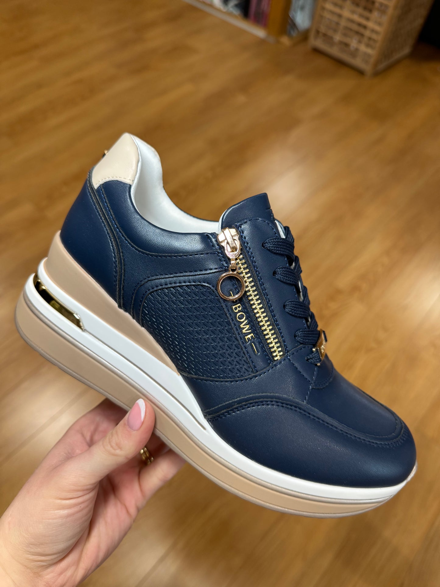 Tommy Bowe for Her Gunter Navy Wedge Trainer