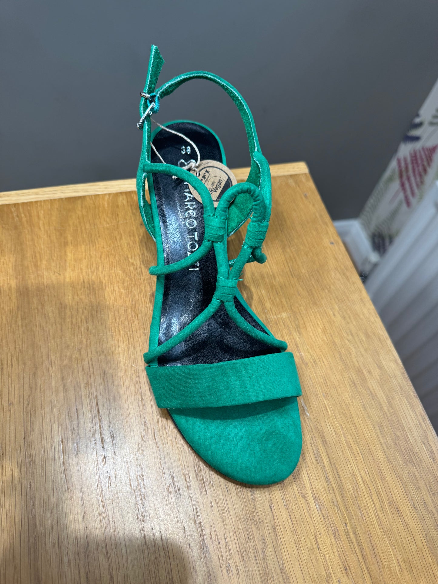 Marco Tozzi Green Block Sandal