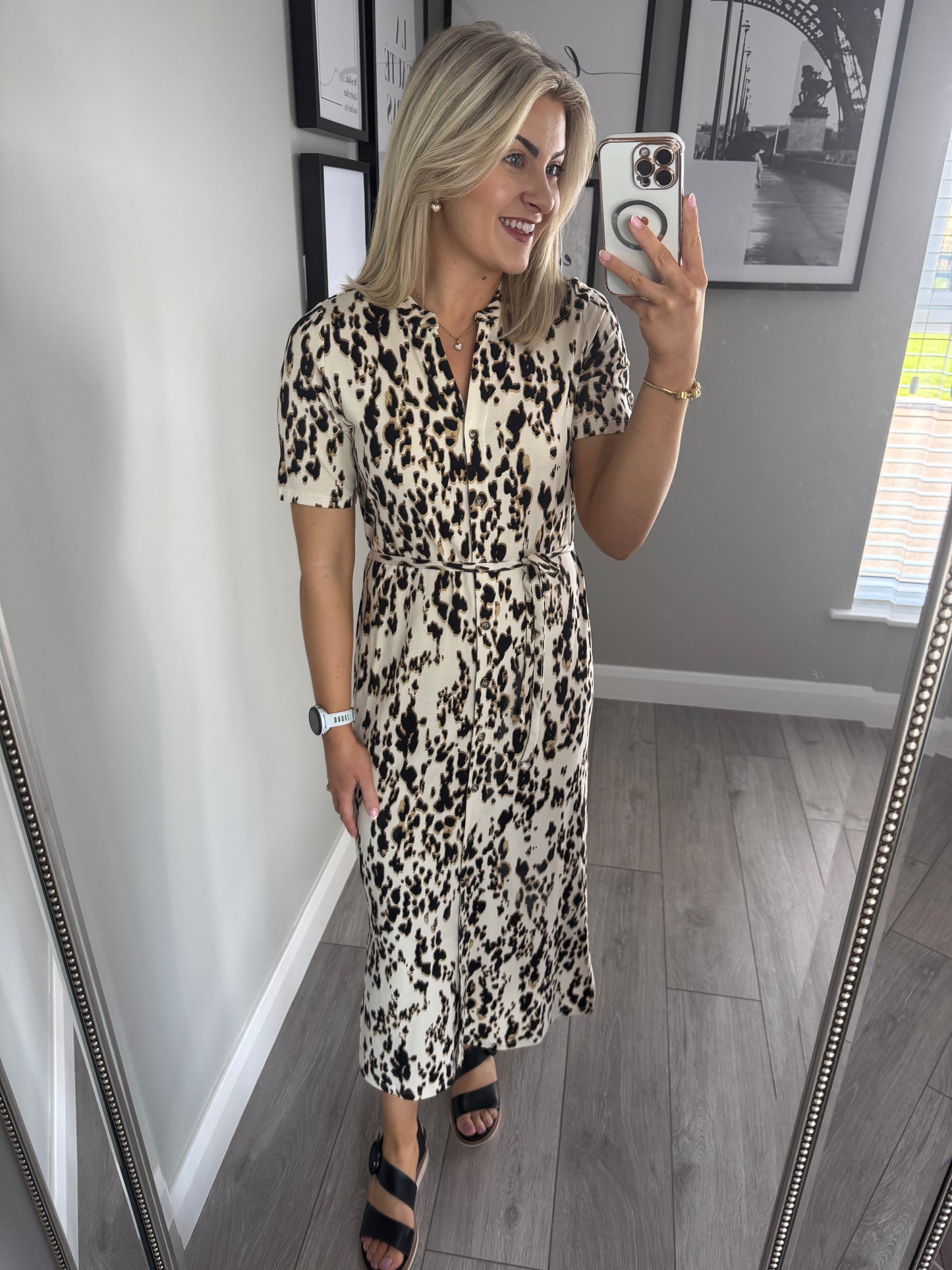 Yest Beige Animal Print Dress