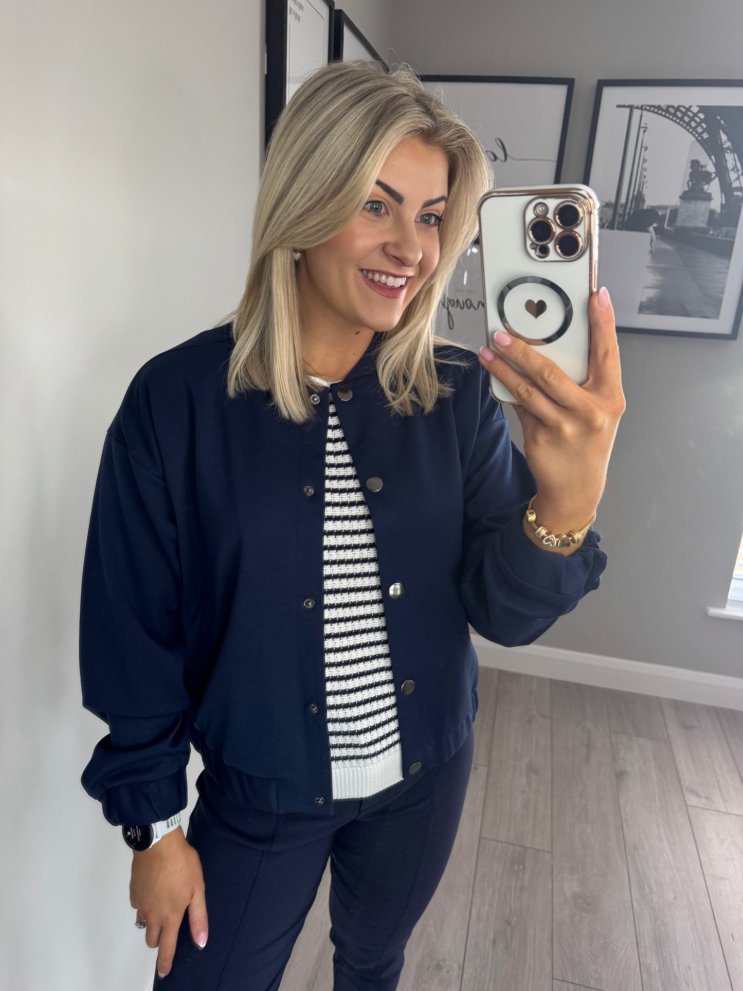 Freequent Navy Bomber Jacket