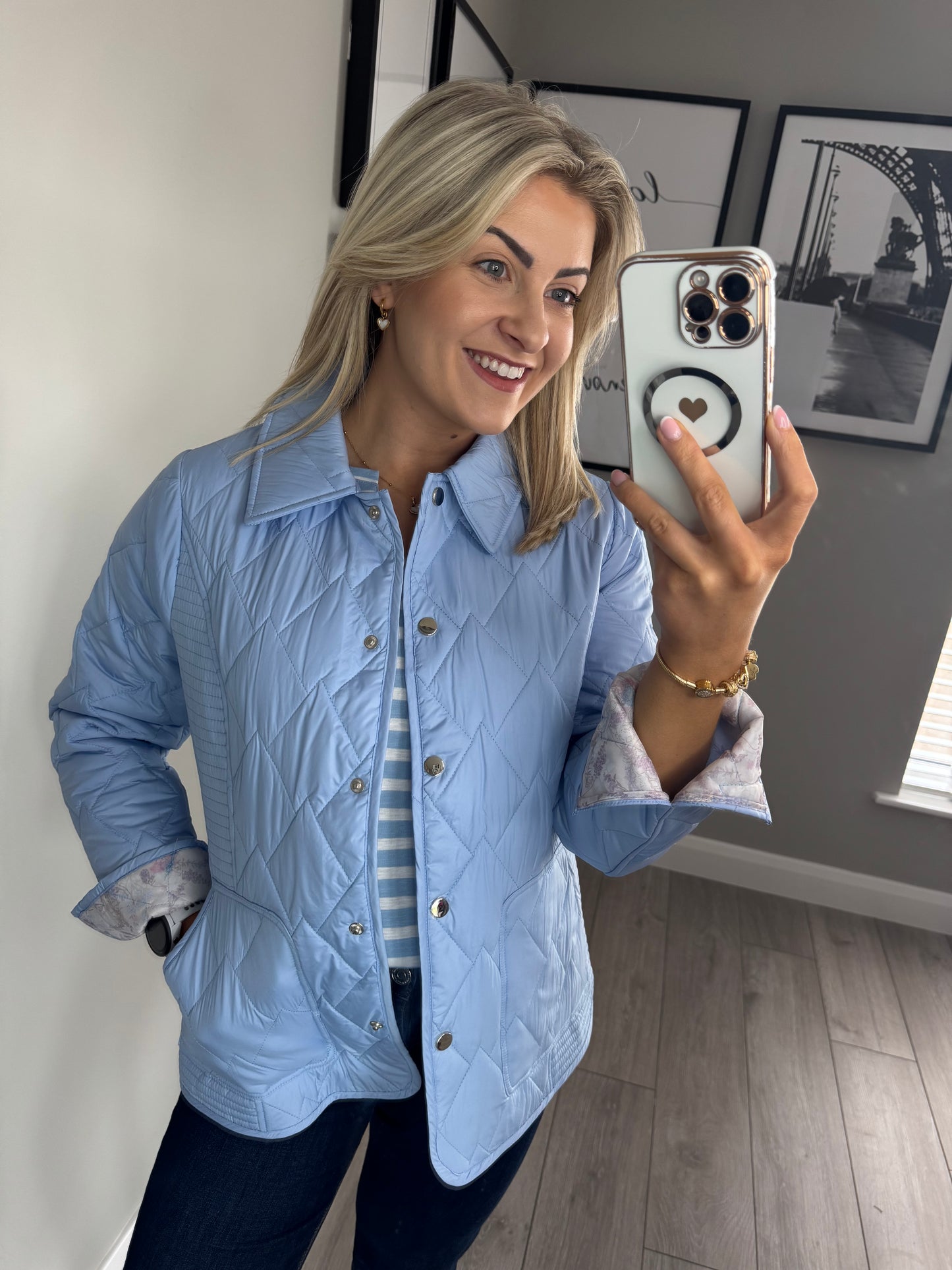 Powder Blue Quilted Coat