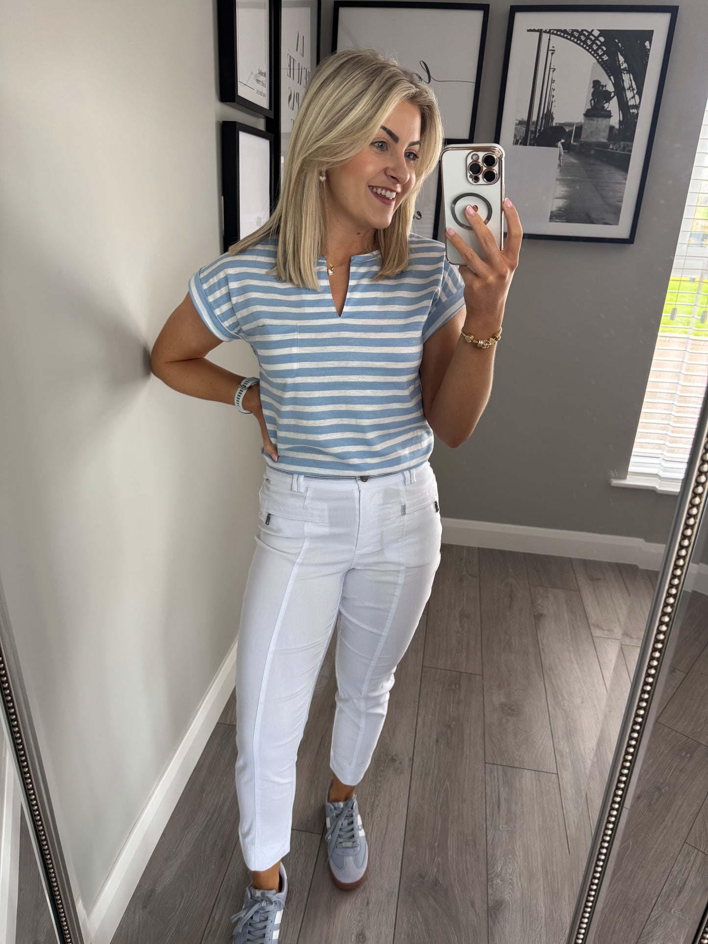 Pinns White Stripe 7/8 Trousers