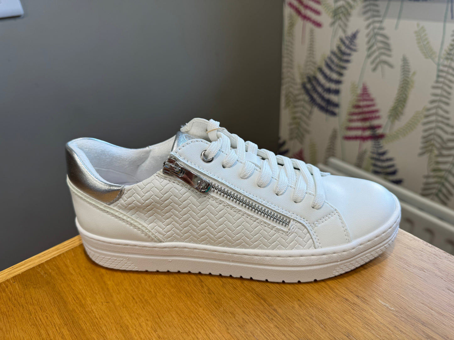 Marco Tozzi White Lightweight Zip Trainer