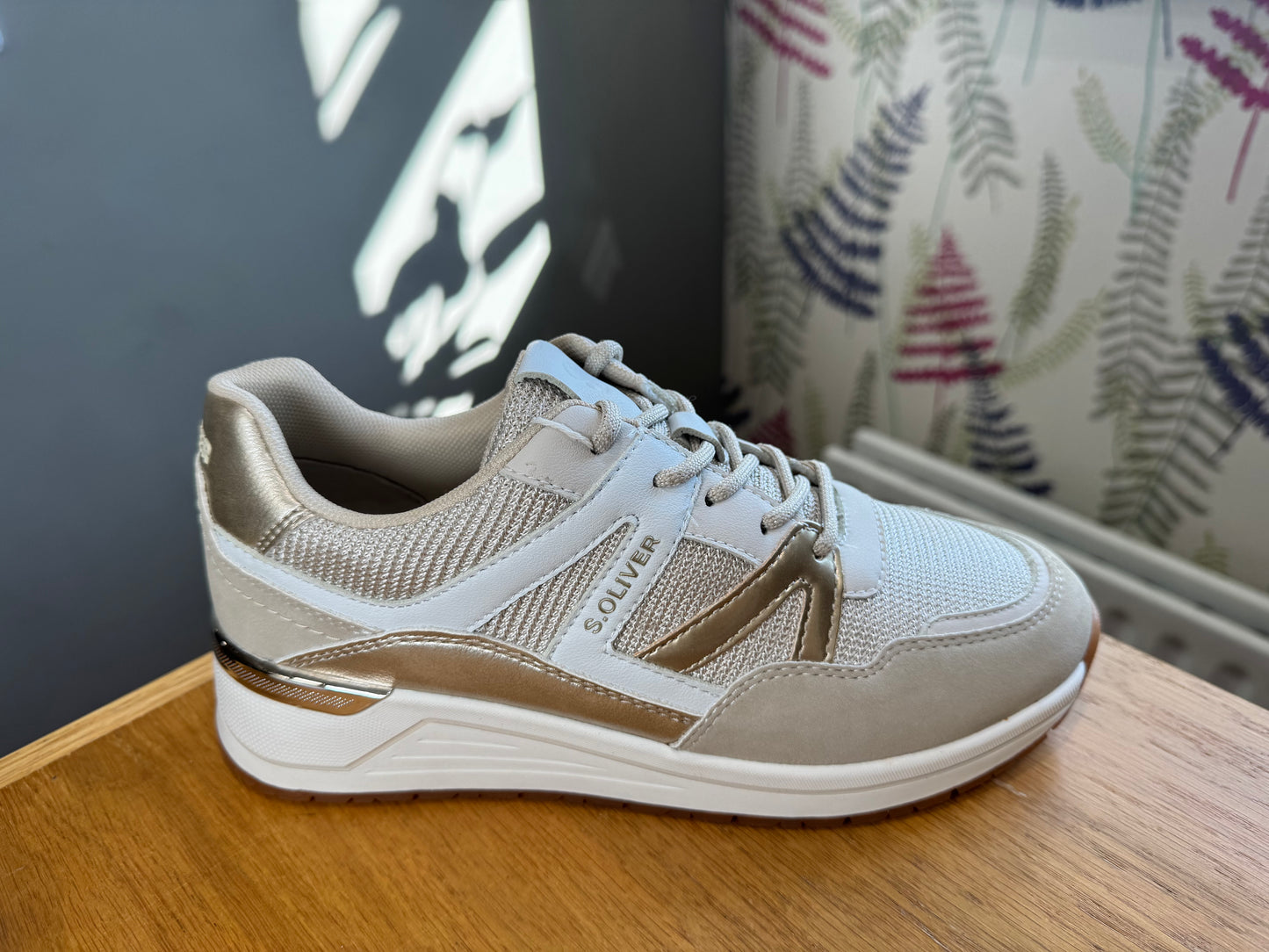 S. Oliver Beige Wedge Trainer