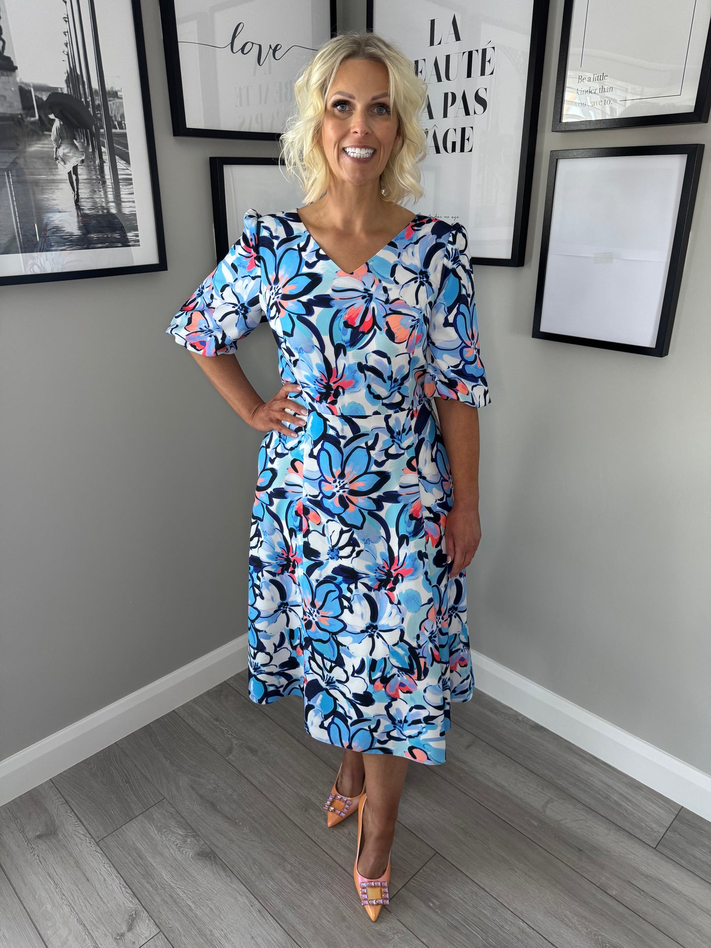 Coco Doll Blue/Orange Floral Dress