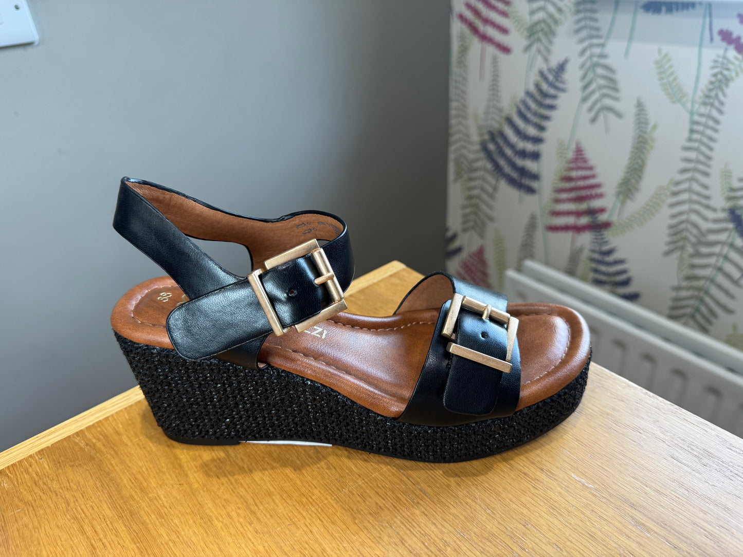 Marco Tozzi Black Wedge Sandal