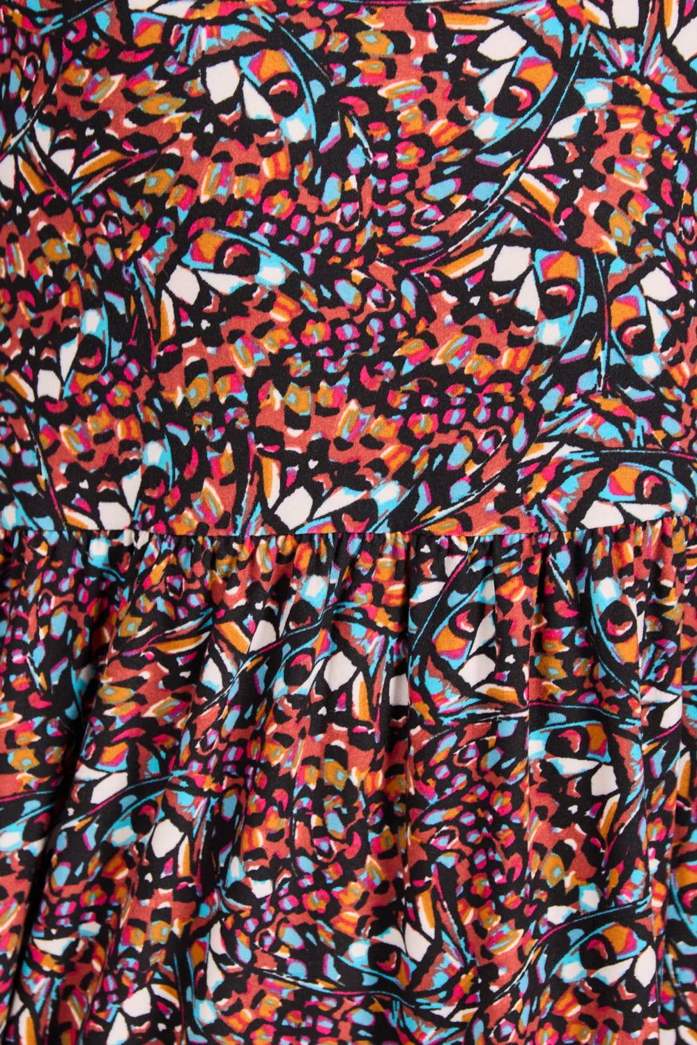 Brown Butterfly Print Soft Touch Dress