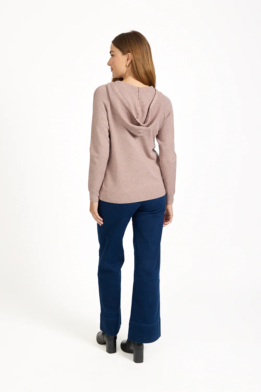Taupe Knit Hooded Cardigan