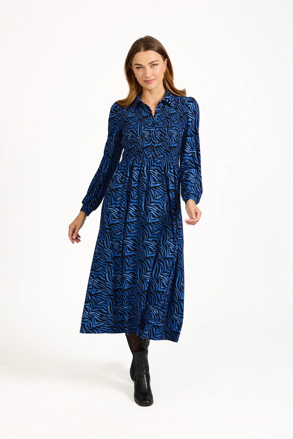 Blue Zebra Print Dress