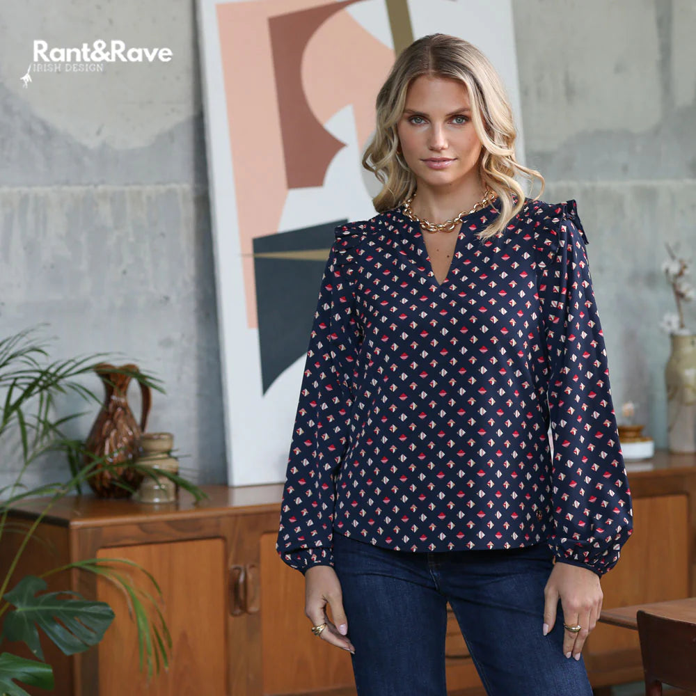 Rant & Rave Taya Navy Top