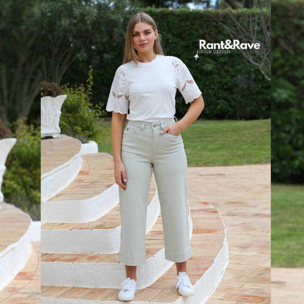 Rant & Rave Drew Putty Wide Crop Jean