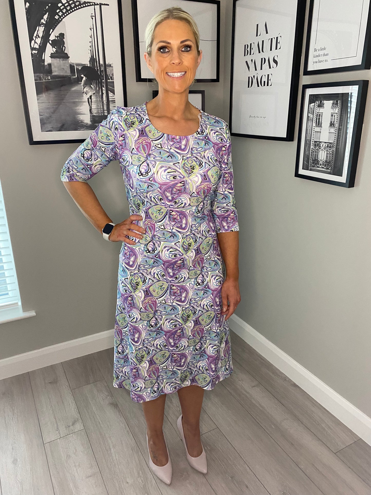 Anonymous Purple Print Dress