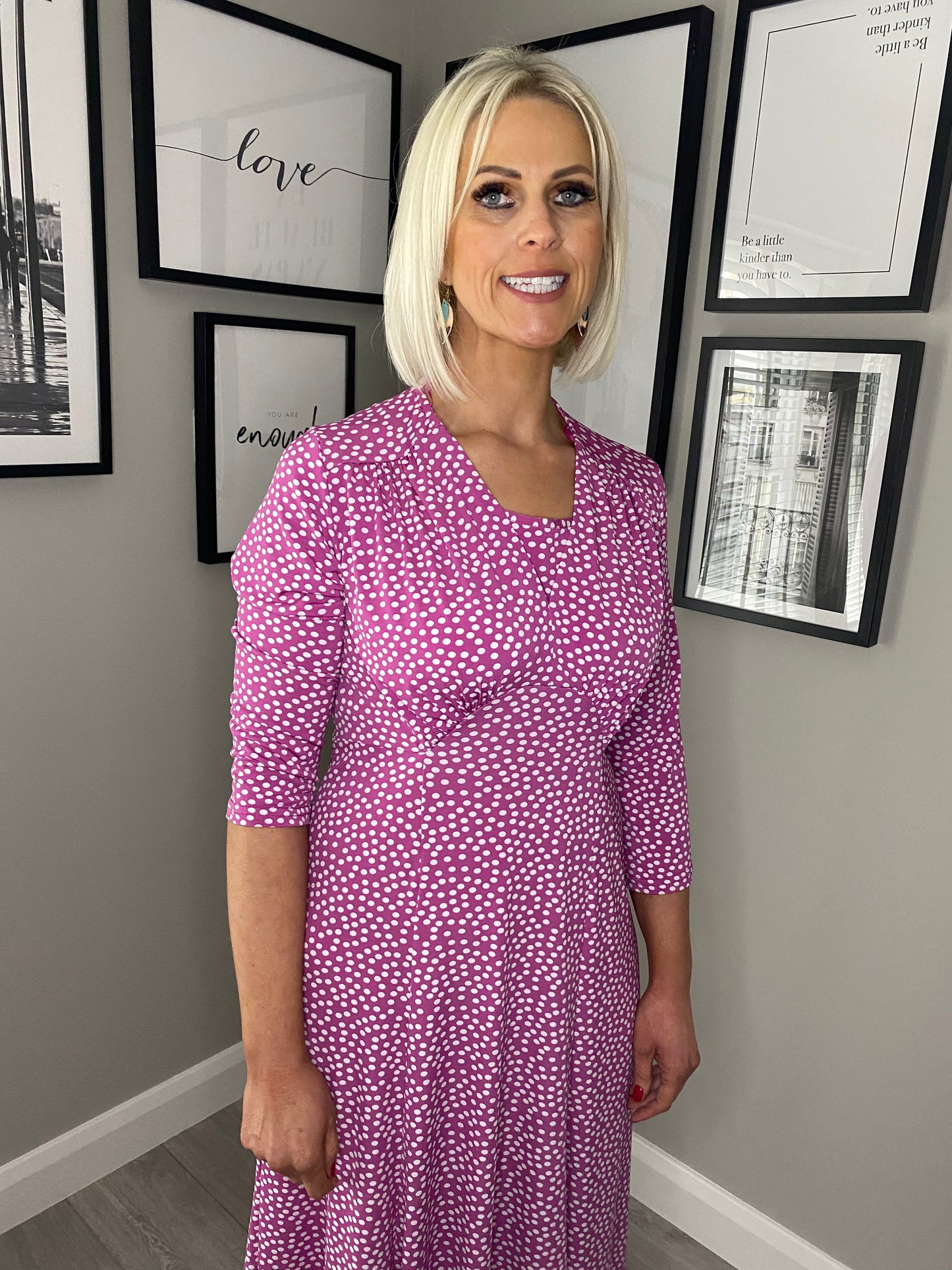 Anonymous Magenta Spotted Dress