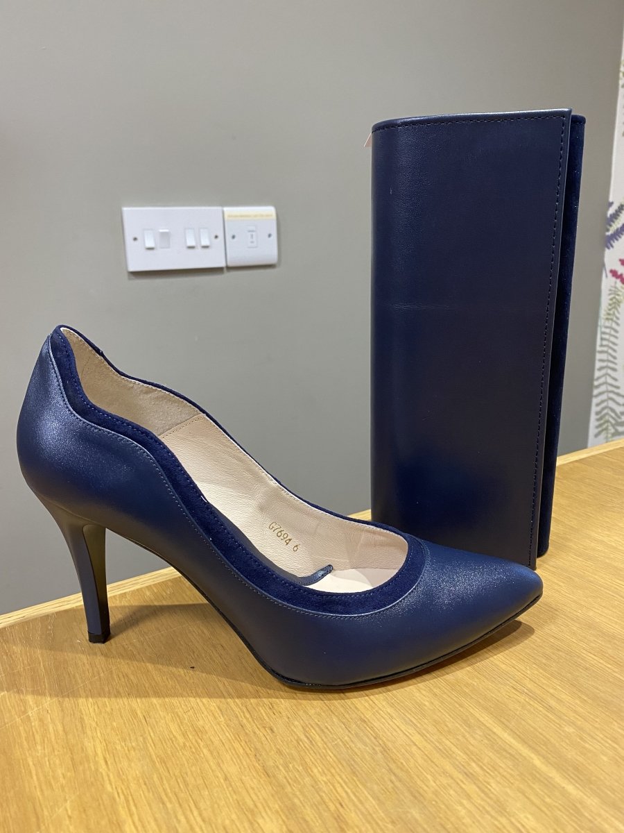 Emis Navy Trimmed Shoe - MJ Shoes