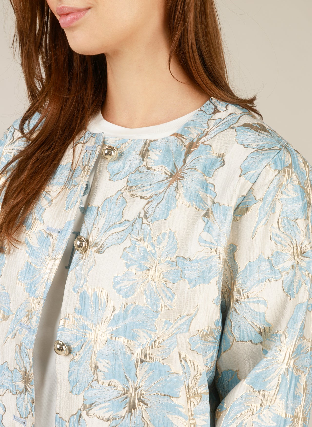 Yest Blue/Gold Metallic Bomber Jacket