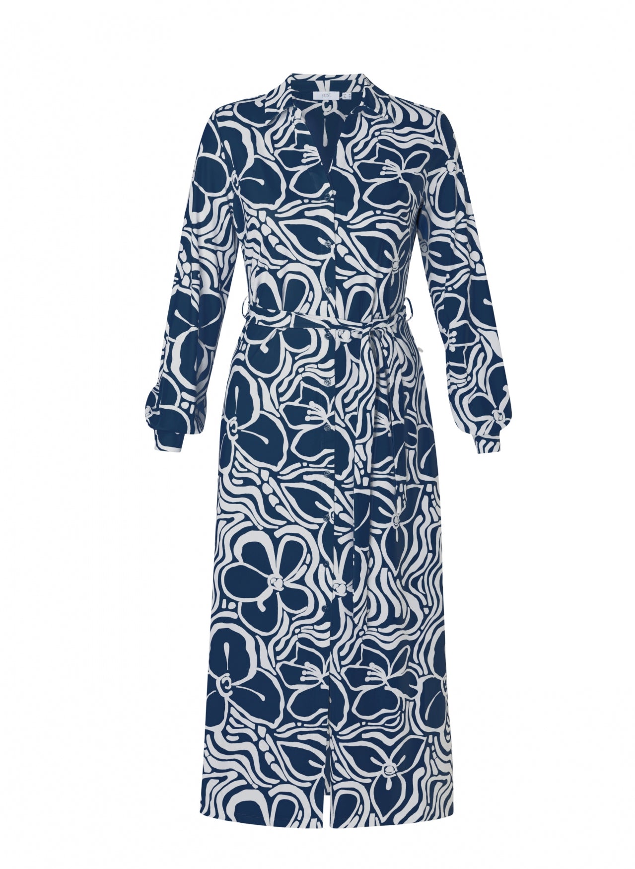 Yest Navy/White Shirt Dress