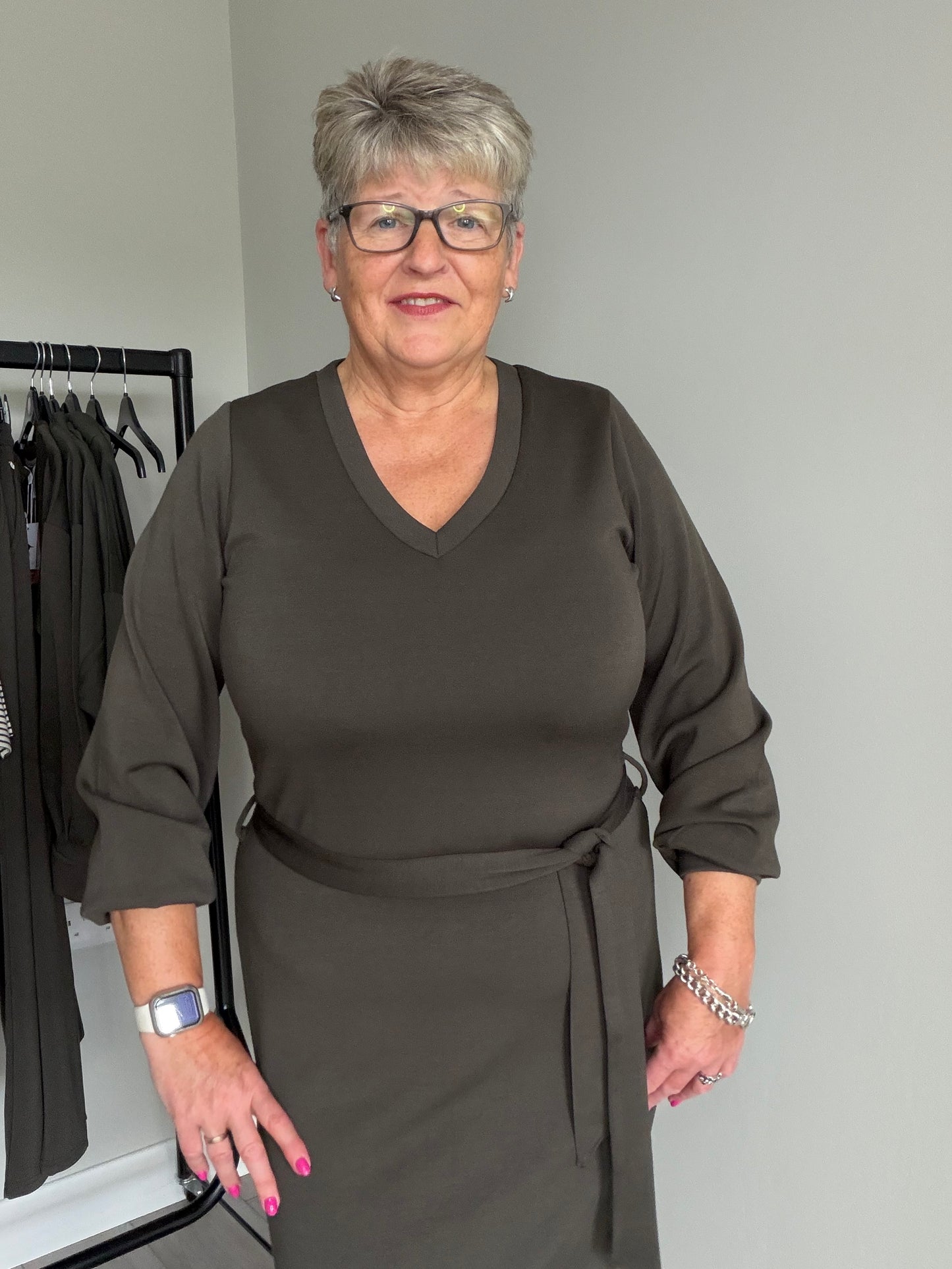 Relax & Renew Celia Khaki Dress