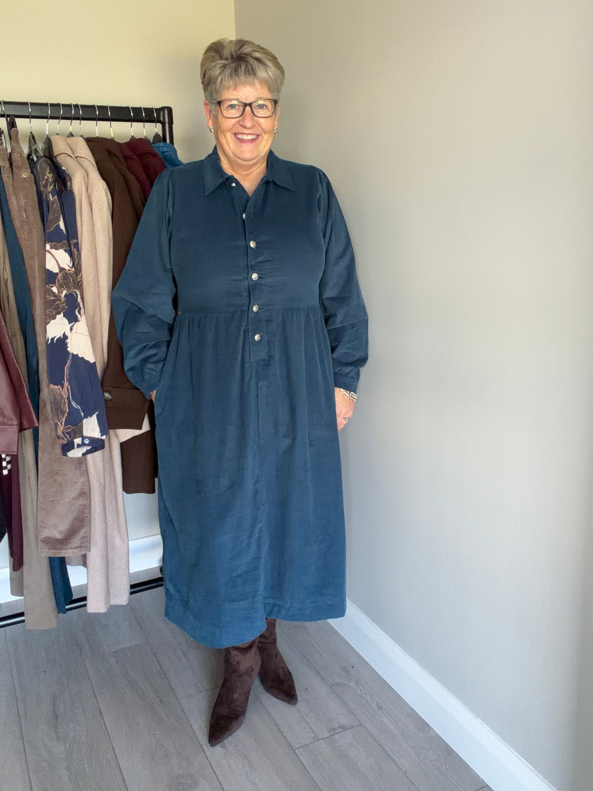 Rant & Rave Hazel Teal Shirt Dress