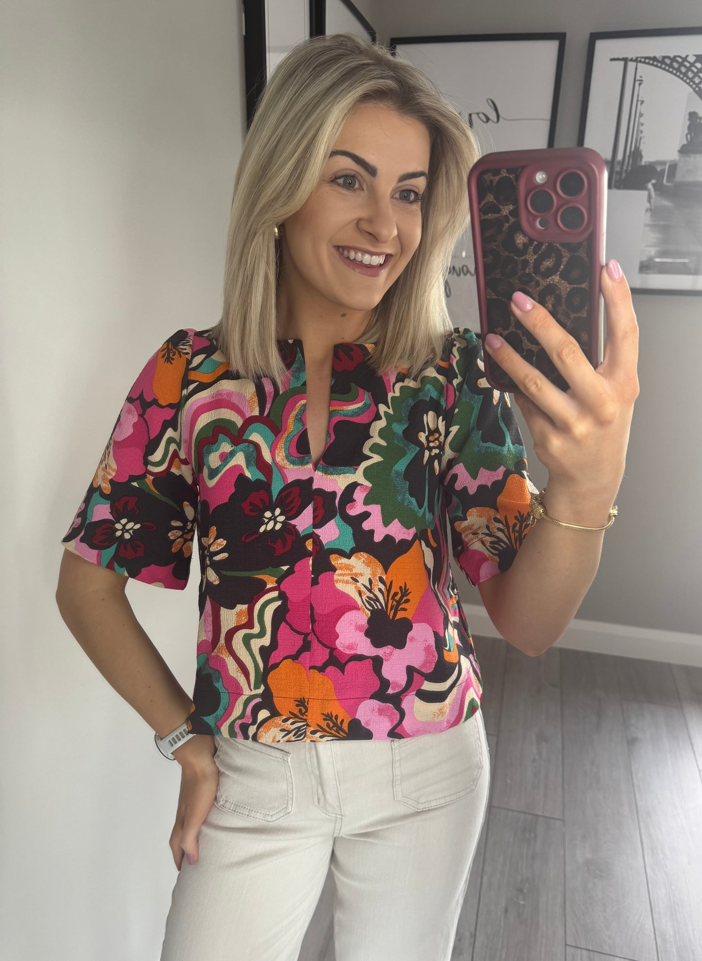 Rant & Rave Effy Pink Multi Top