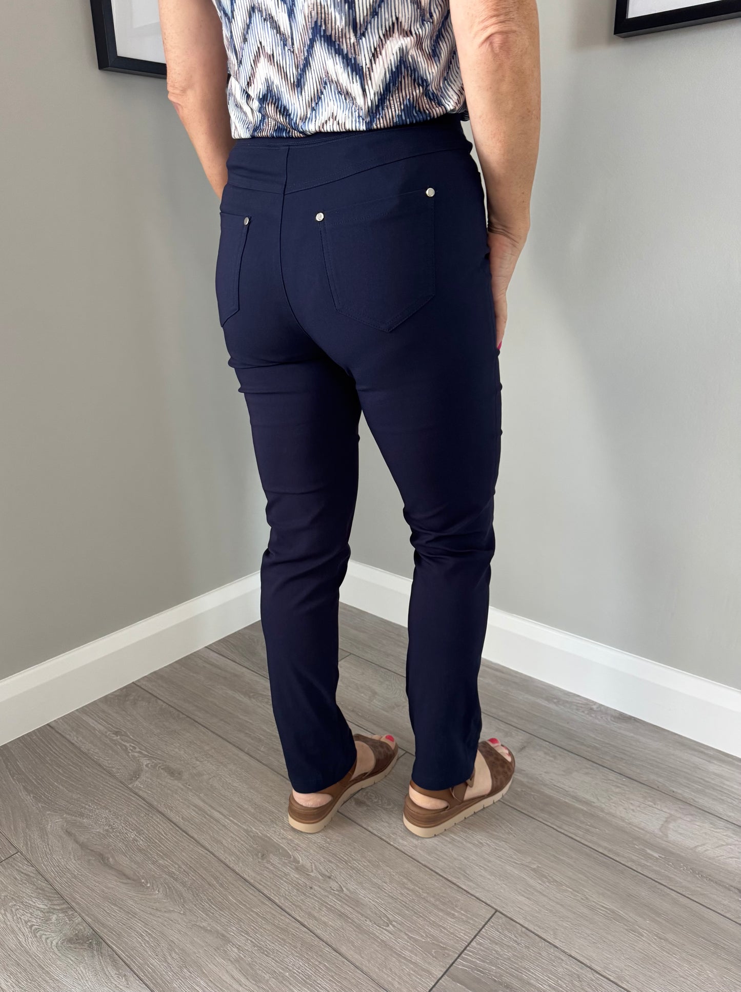 Classic Navy Bengaline Pull On Trousers