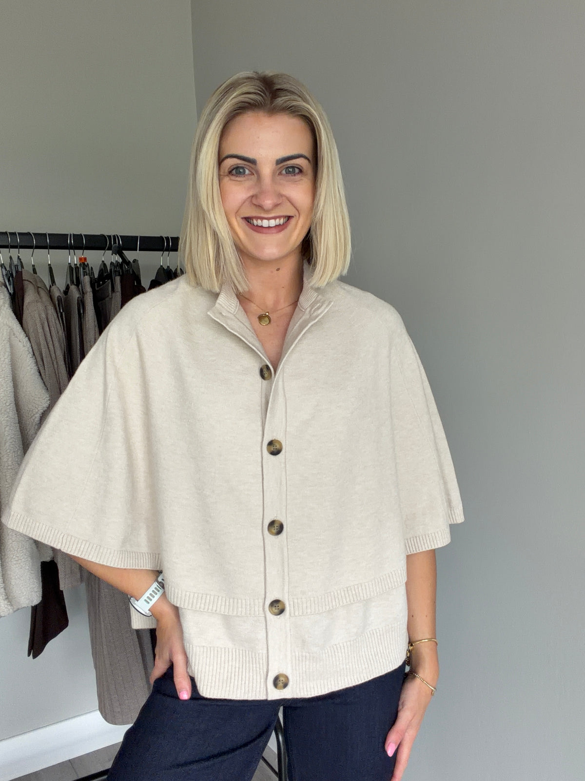 Freequent Moonbeam Cape Cardigan