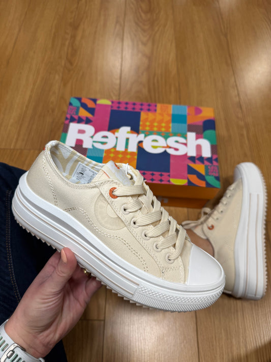 Refresh Beige Canvas Trainer