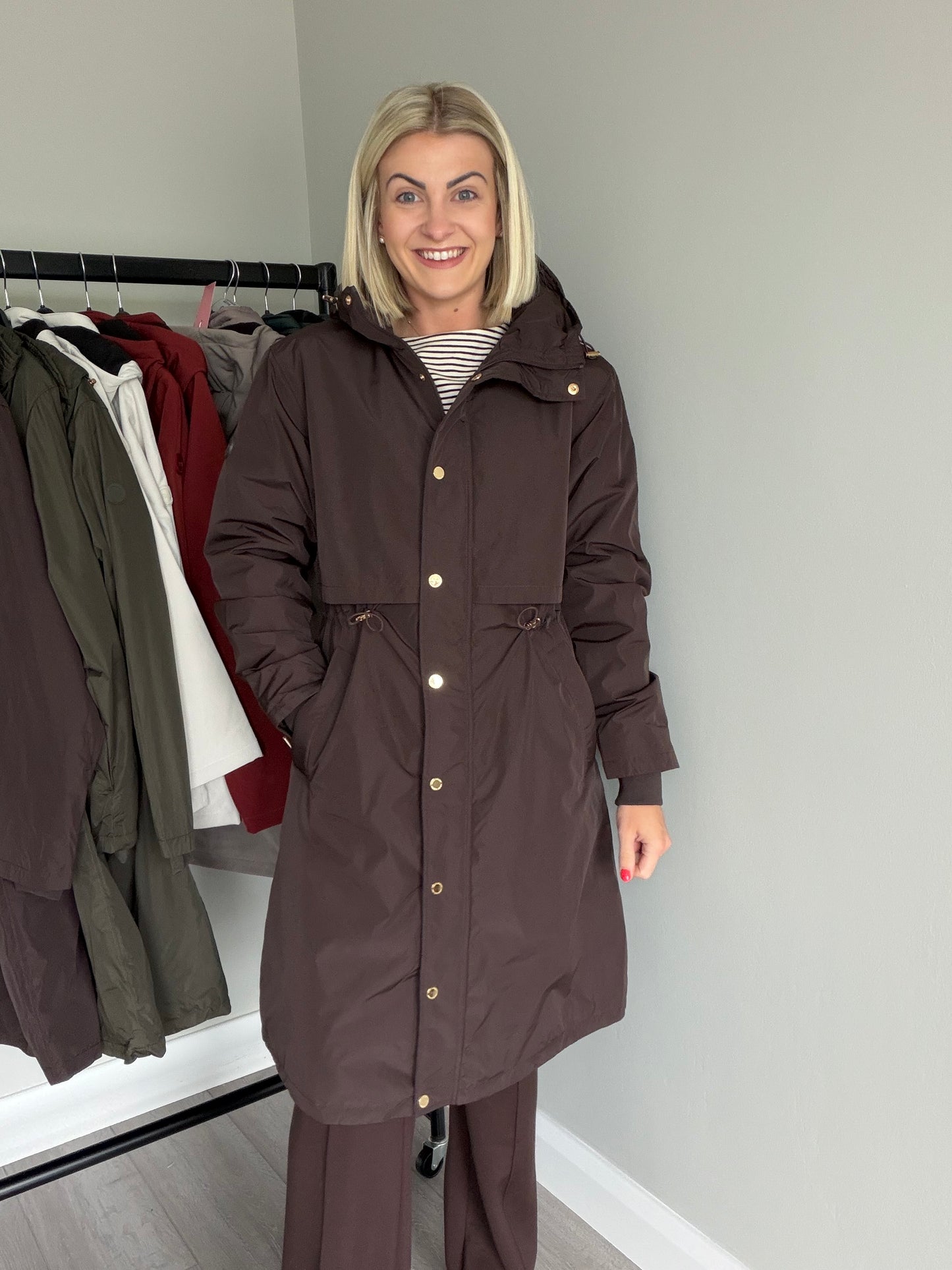 Relax & Renew Becca Chocolate Water Repellent Coat