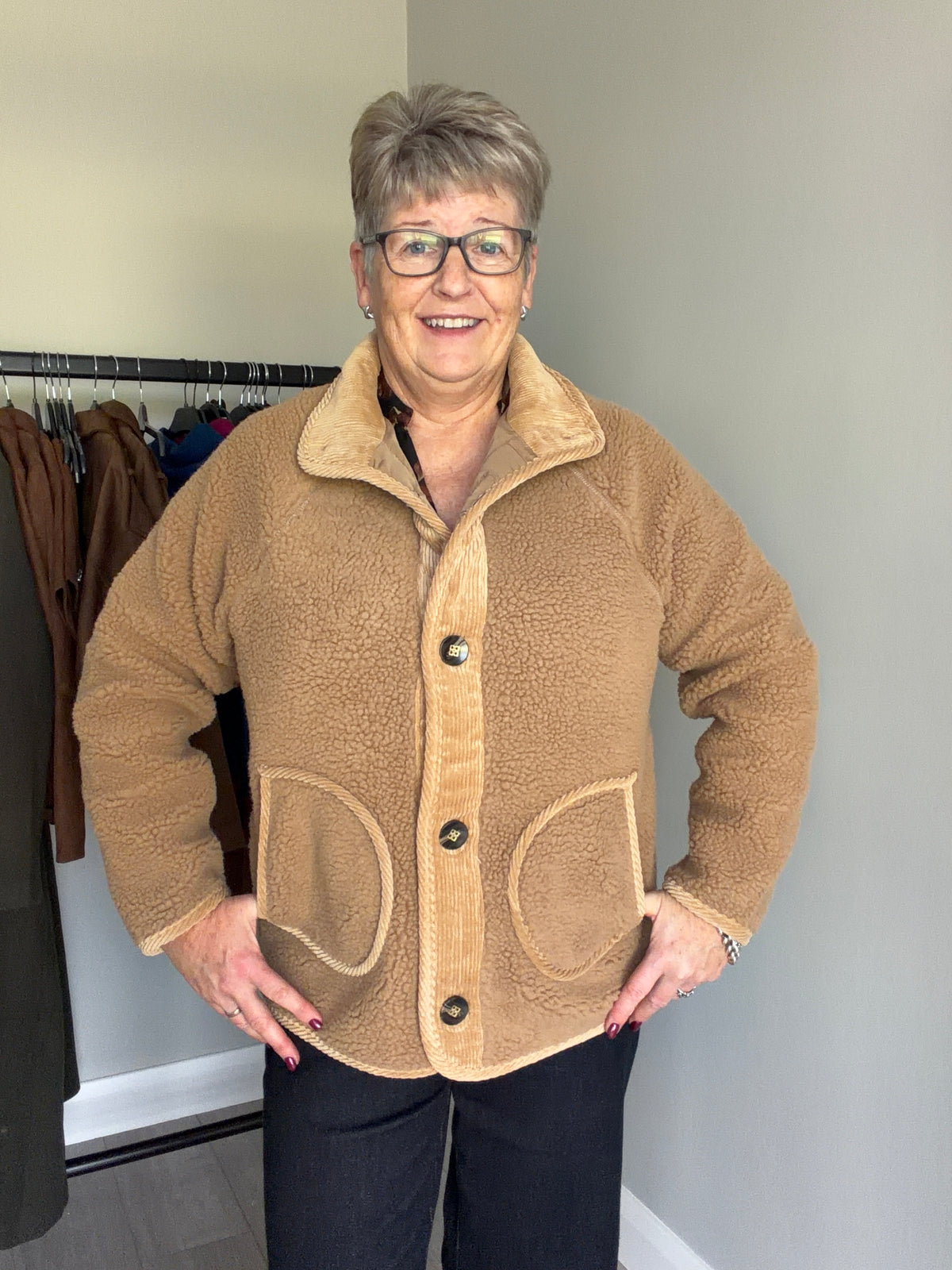 B.Young BYcotty Tan Teddy Jacket