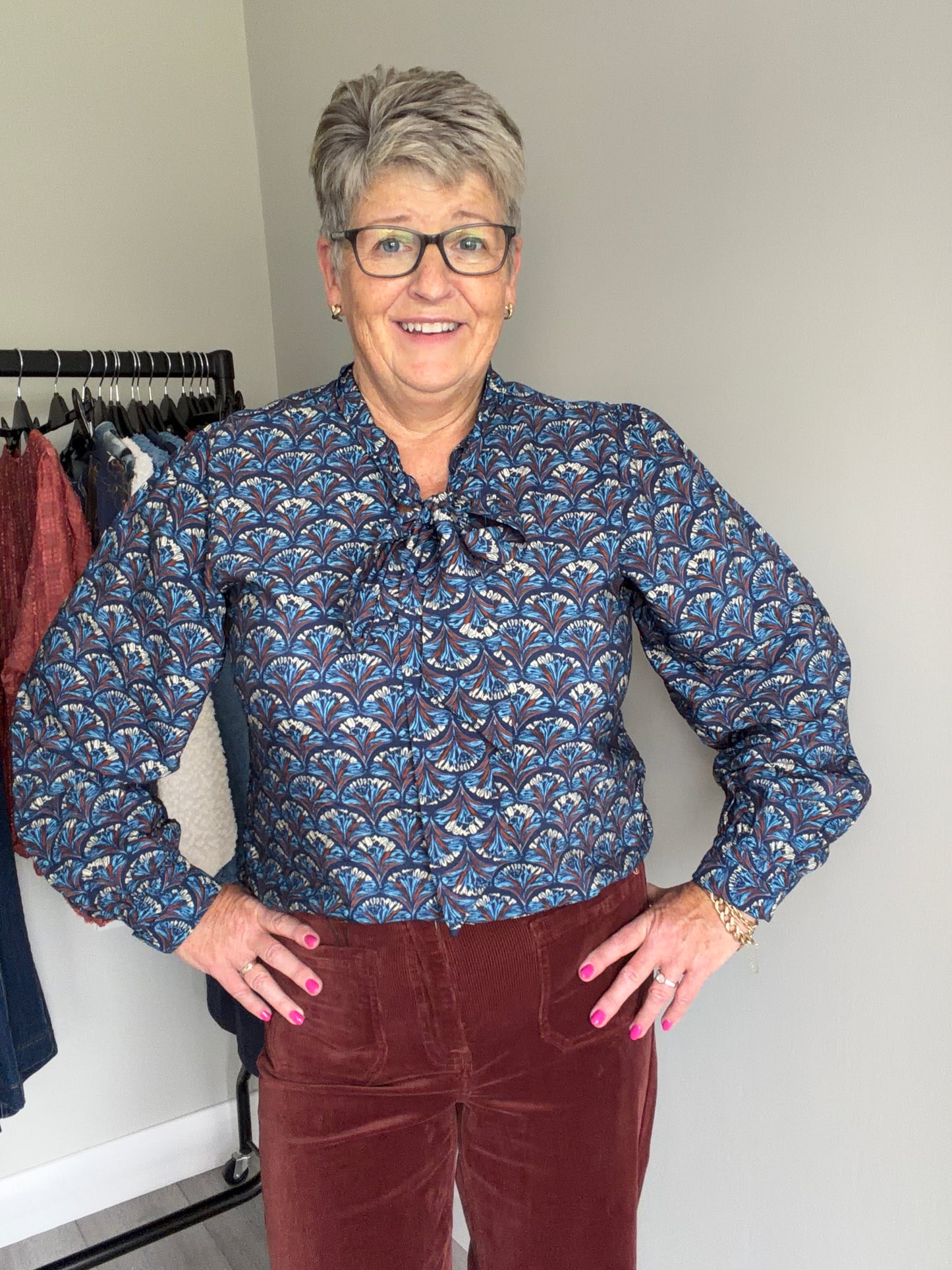 Rant & Rave Isabella Navy Reef Blouse