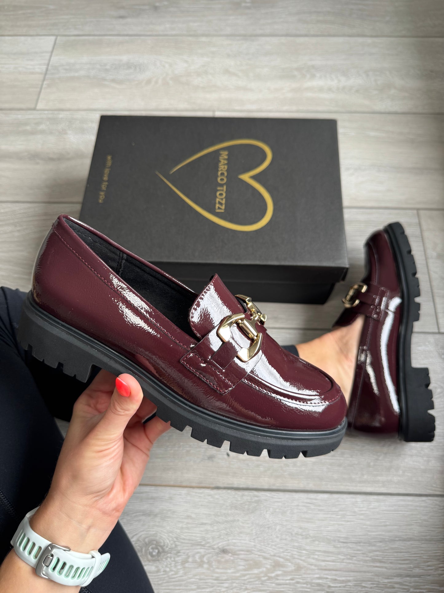 Marco Tozzi Bordeaux Patent Loafer