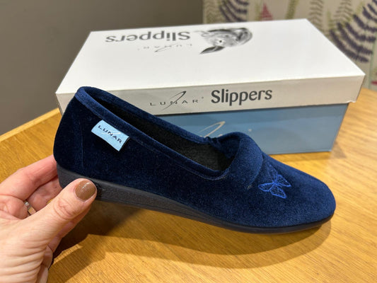 Lunar Butterfly Navy Slipper