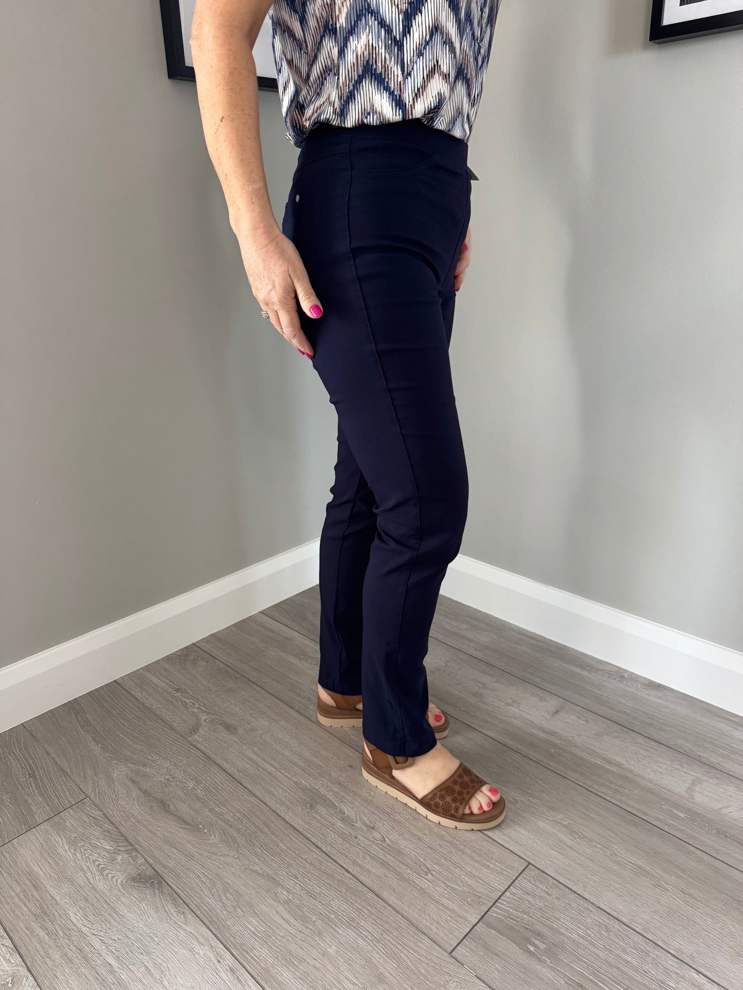 Classic Navy Bengaline Pull On Trousers