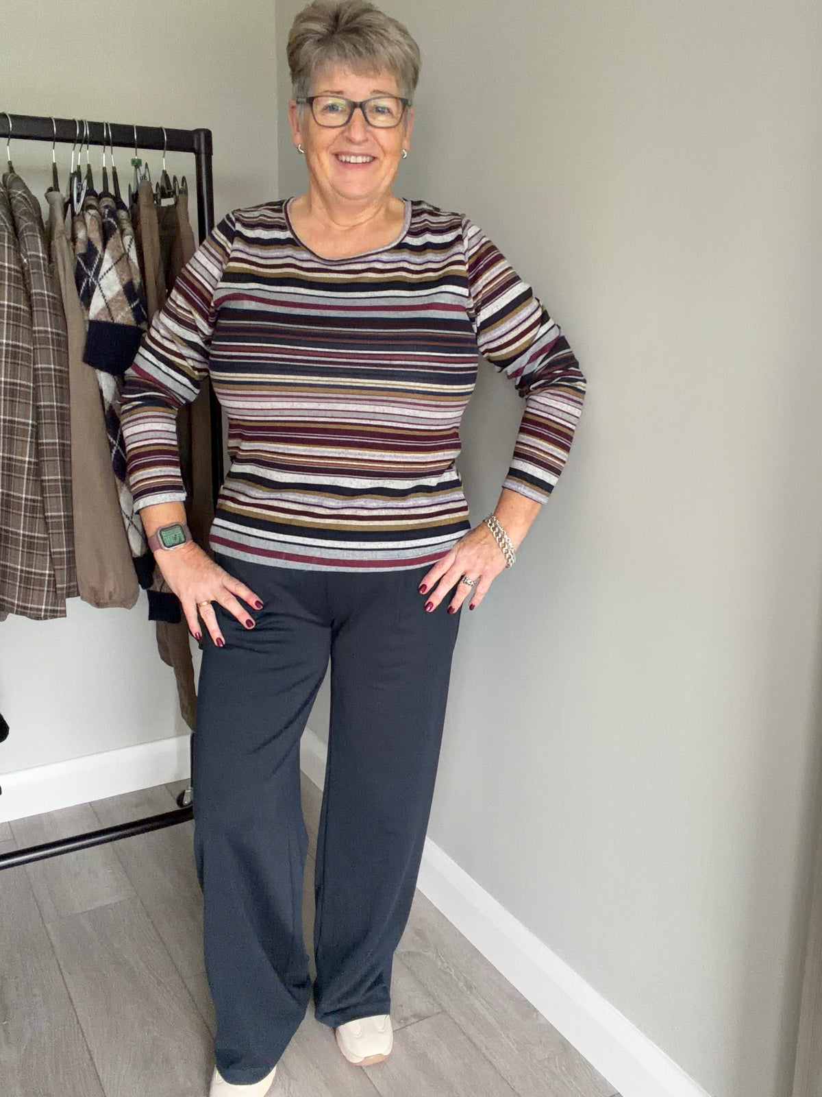B.Young BYrizetta Navy Wide Leg Pants