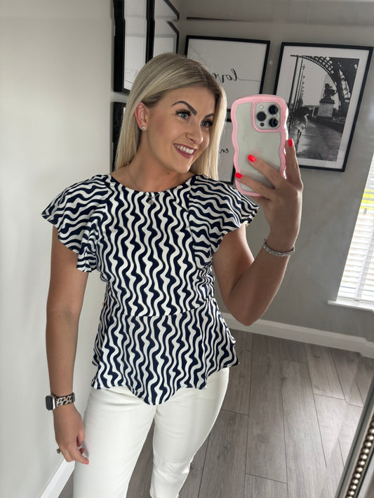 Rant & Rave Polly Navy Top