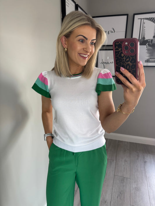 Rant & Rave Renee White Knit Top