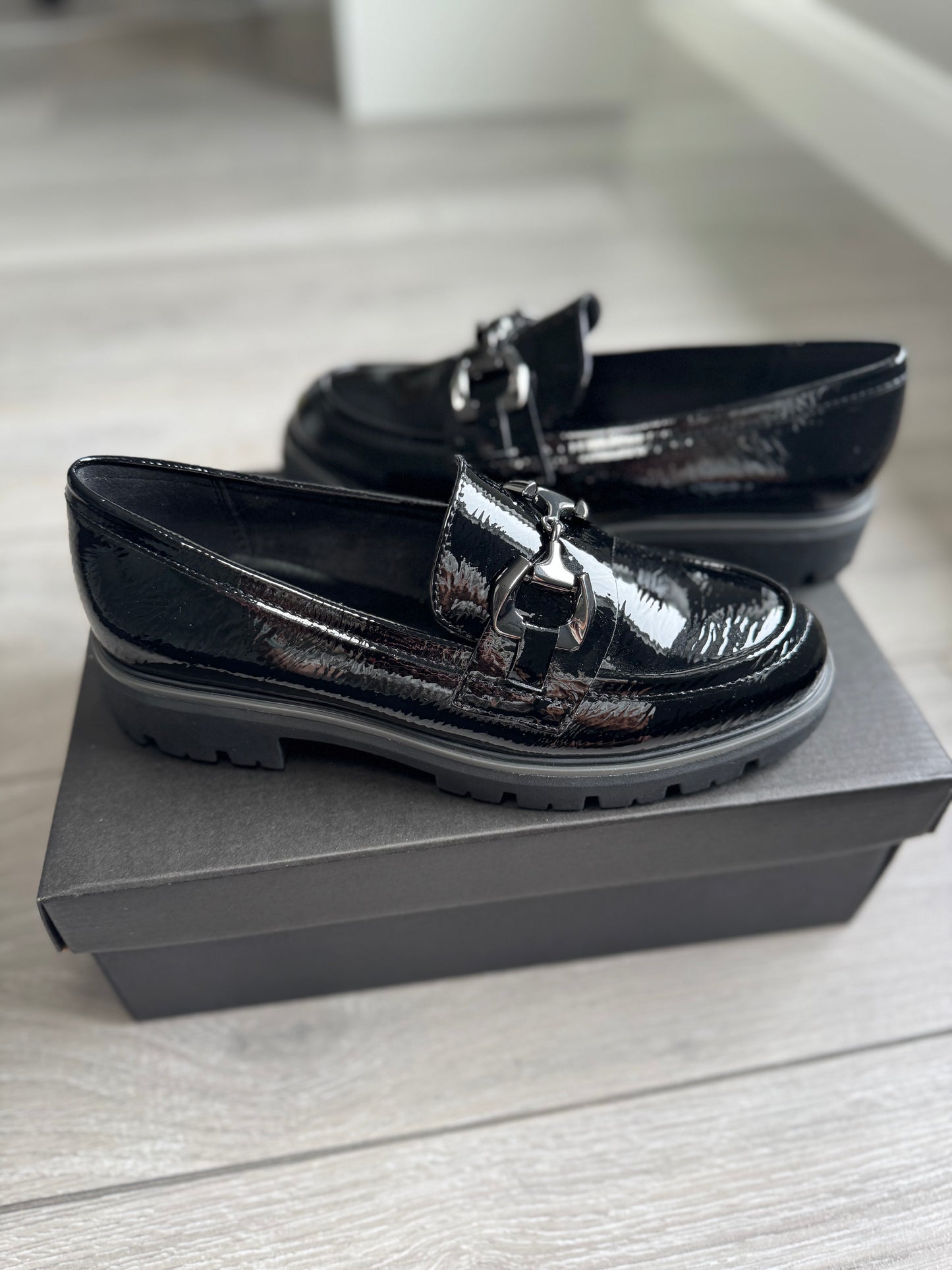 Marco Tozzi Black Patent Loafer
