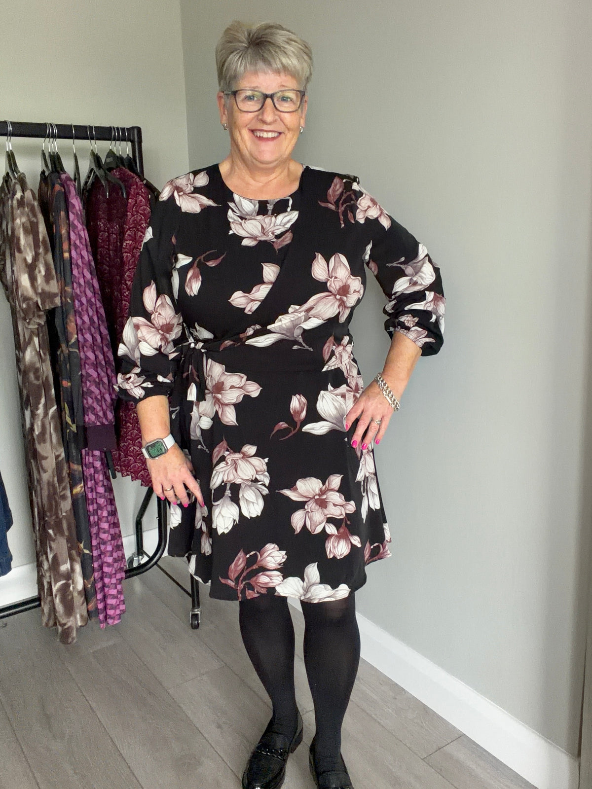 Rant & Rave Grace Black Floral Dress