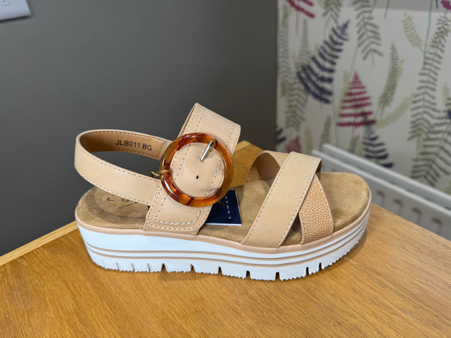 Lunar Elise Beige Velcro Sandal