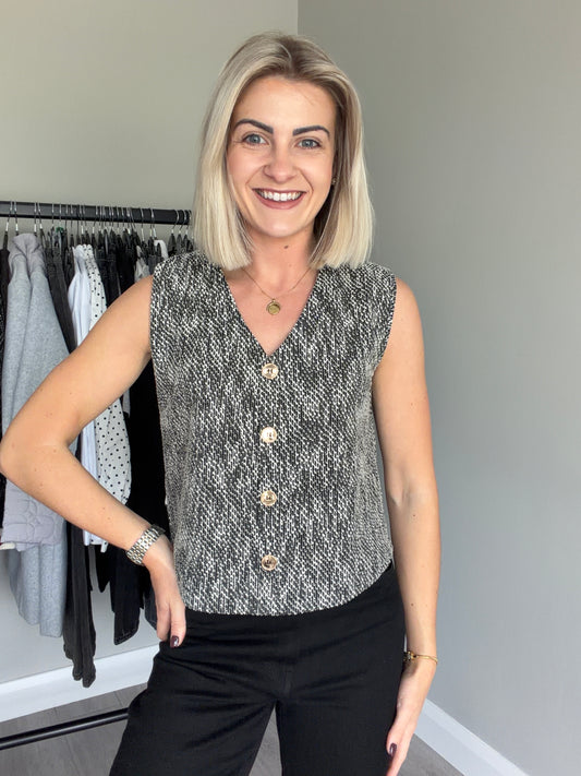 Rant & Rave Miranda Black Waistcoat