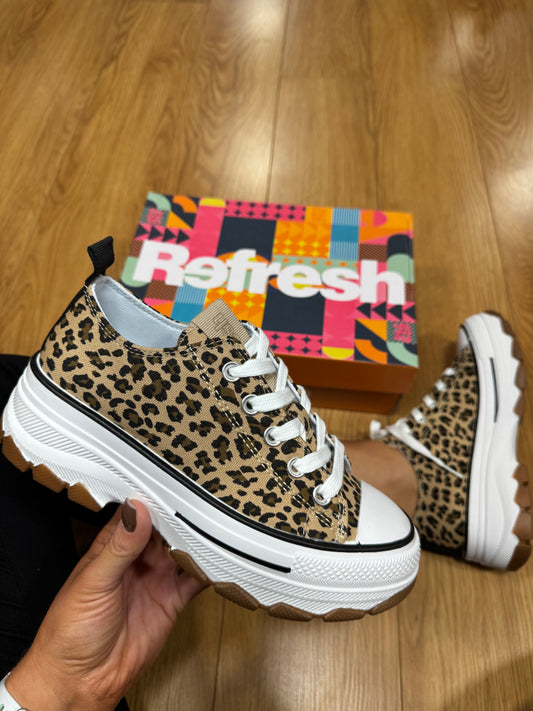Refresh Leopard Print Canvas Trainer