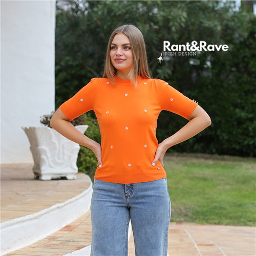 Rant & Rave Ora Daisy Orange Knit