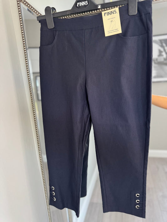Pinns Navy Bengaline Diamanté Crops
