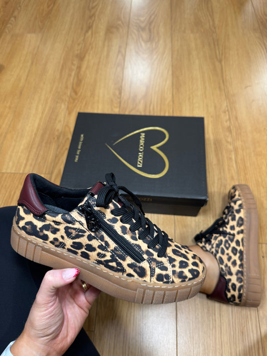 Marco Tozzi Leopard Zip Trainer