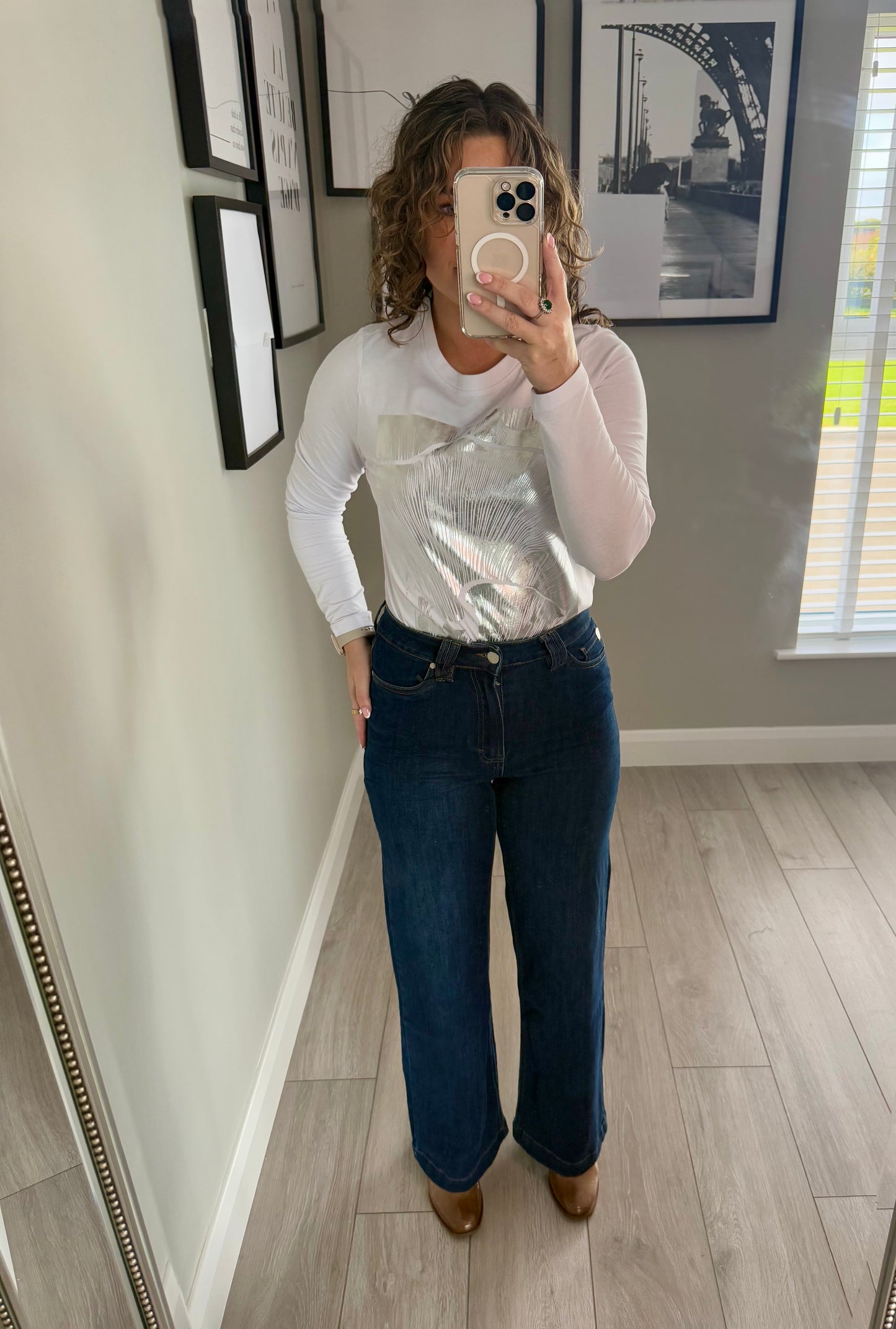 Rant & Rave Sherry Dark Wash Wide Leg Jean